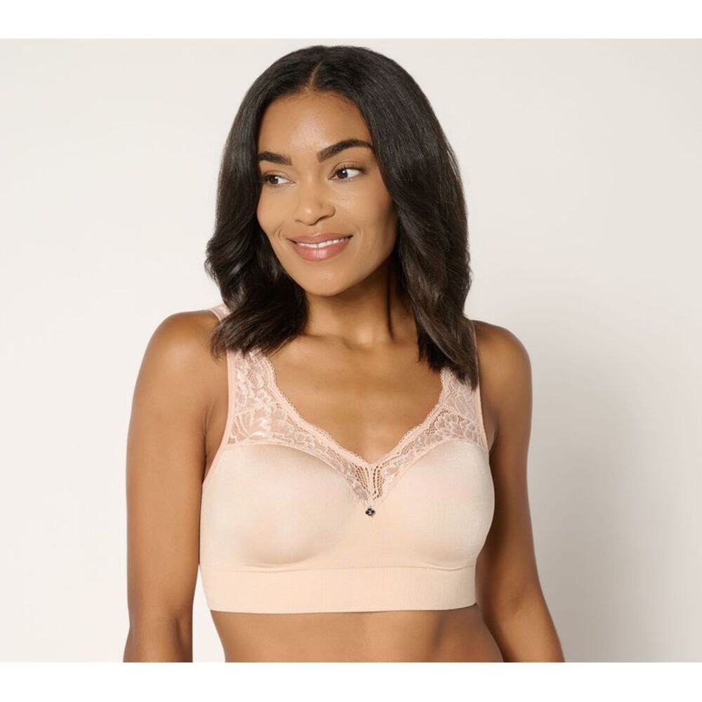 Gloria Vanderbilt Women's Bra Sz 38DD Breezies Natural Curves Pink A689816